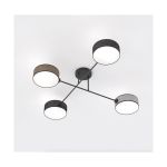 Emibig Plafondlamp Maga Staal Zwart | Geschikt voor 4x E14 - Max 10W